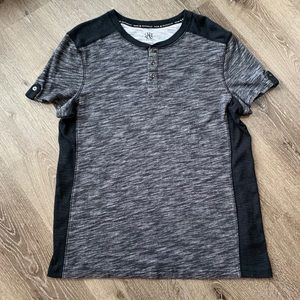 Rock & Republic Black and Gray Henley Shirt